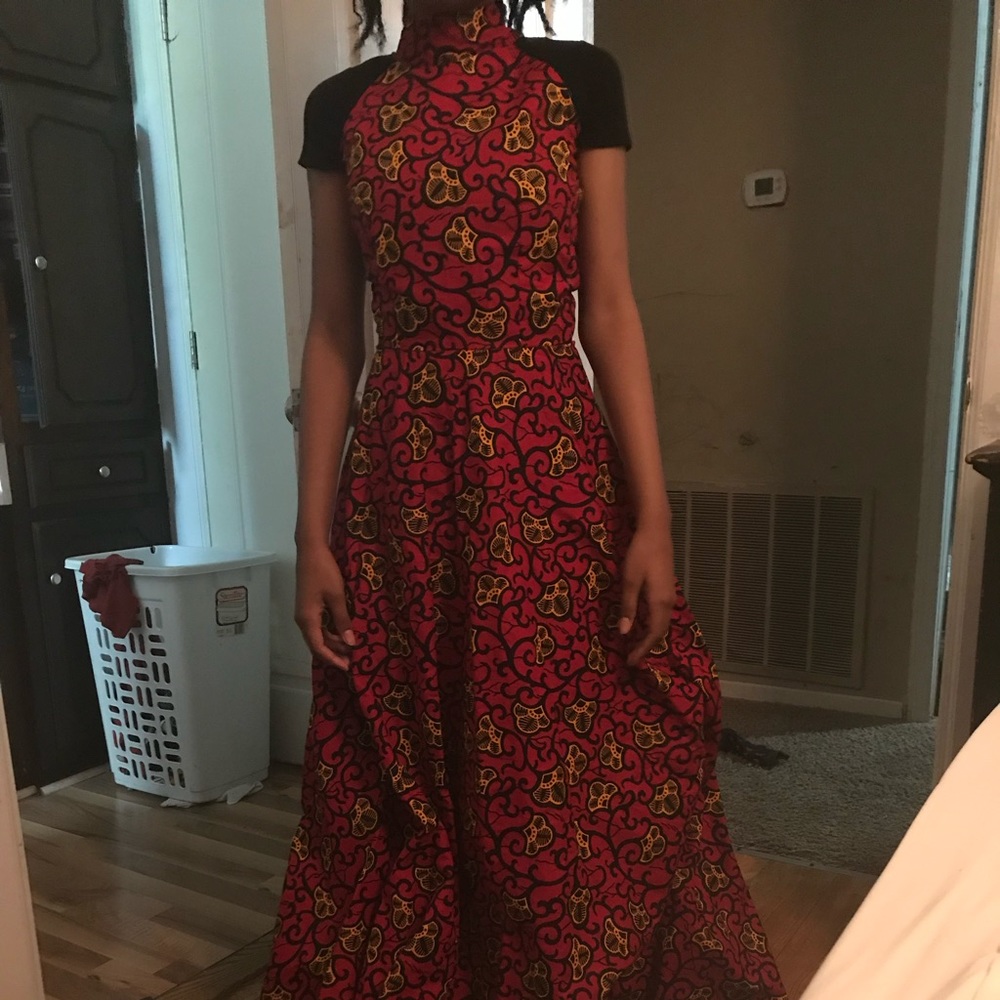 African print prom dress